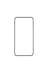 a mock-up of a smartphone with a white screen isolated on a white background