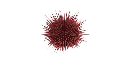 3d red sea urchin on a white background