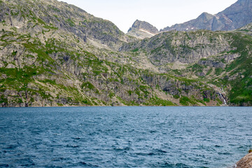 Meadows, rivers, forest, lakes and mountains in the Aragonese Pyrenees bordering the French border