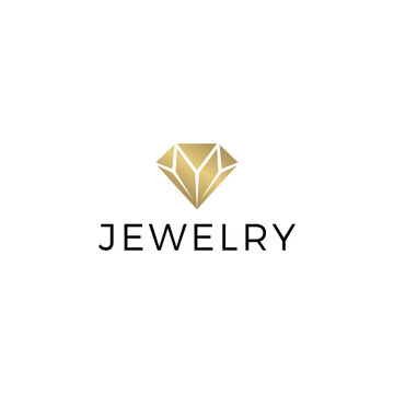 Luxury simple diamond with letter M logo.