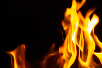 A burning fire, a flame