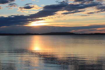 sunset over the lake