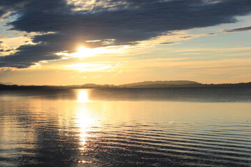 sunset over the lake