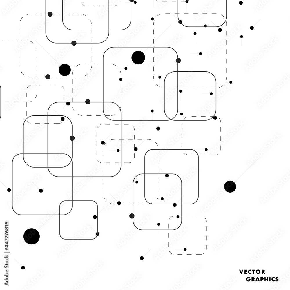 Aufkleber Vector square connected with dots. Technology futuristic mesh. Web style presentation background