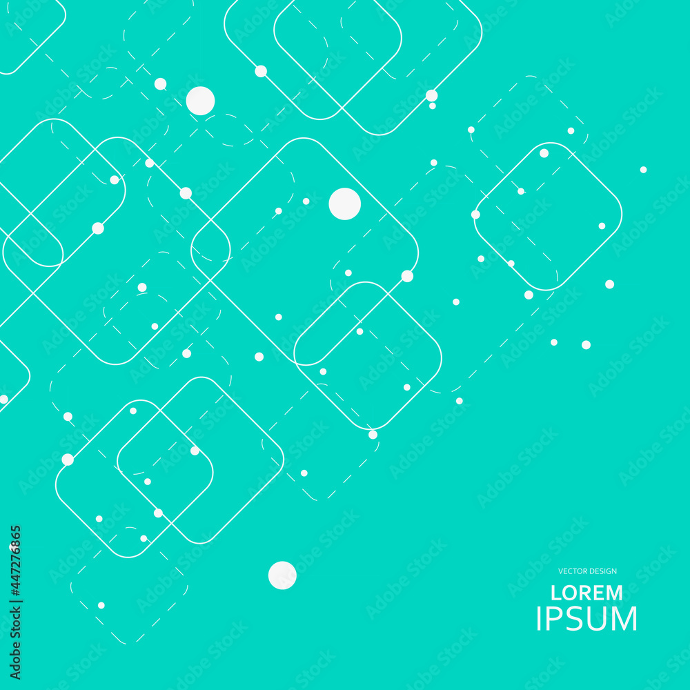 Aufkleber Vector square connected with dots. Web style presentation background