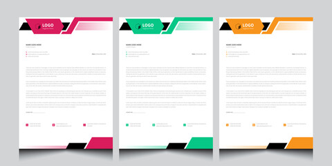 Letterhead Design. Professional Business Letterhead Template for Office, Agency, and Company. Office Pad Design