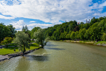 Bad Tölz Wolfratshausen Isar München Deutschland Bayern Oberbayern Isartal Isarwinkel...