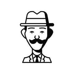 Funky male avatar human face