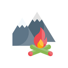 Campfire Cooking vector Flat icon style illustration. EPS 10 file