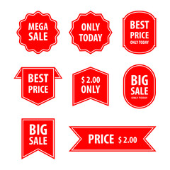 Variety of price and discount label for sales label collection