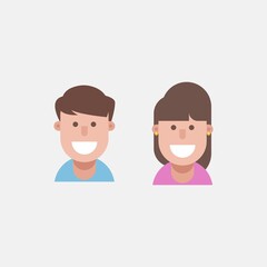 Flat design Man and woman character vector illustration, isolated on white background
