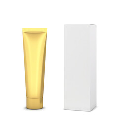 Blank cosmetic tube packaging mockup