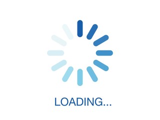 Loading icon. Loading blue icon. 