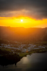 Sunset over Sete Cidades in Sao Miguel, Azores