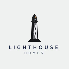 lighthouse logo design template. lighthouse symbol icon.