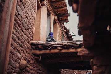 a woman in a building in Morocco