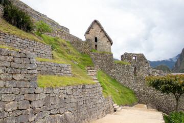 Archaeological remains of Machu Picchu located in the mountains of Cusco.