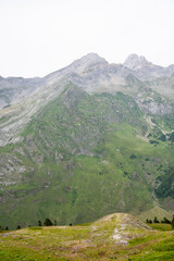 Meadows, lakes, rivers, woods  and mountains  in the Aragonese Pyrenees bordering the French border