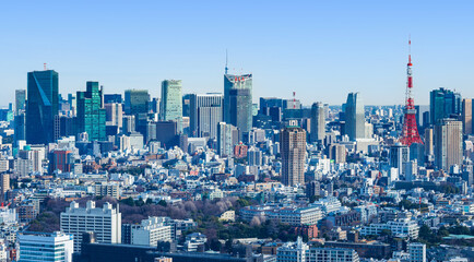 東京　青空と都市風景
