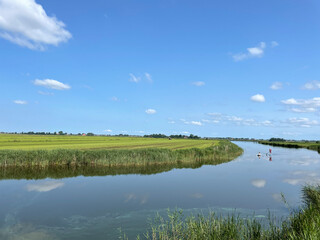 Couple on a canal in Friesland