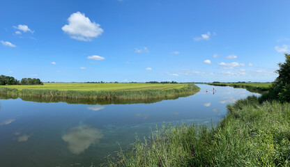 Panorama from a couple on a canal