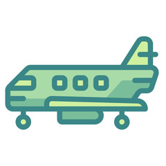 plane blue line icon
