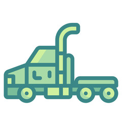 trailer blue line icon