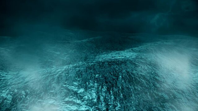 Ocean Storm with Lightnings