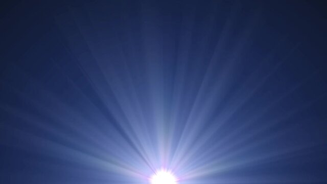 4K Isolated Global parameter Blue light rays animation Background. Shine or sun effect on black screen. Glitter, shiny, bright, flare, particles. Optical Lens Flare Effect and leaks Light transitions