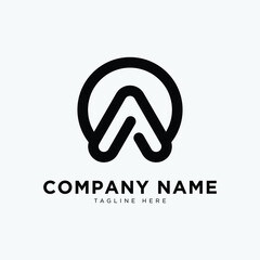 logo with initials A, eye catching, modern, simple and clean. suitable for your business or company