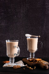 Two glasses of hot Indian masala tea
