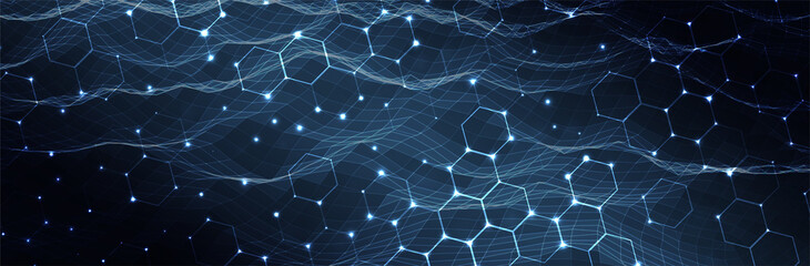 Futuristic Hexagon background. Blue Hexagonal pattern. Modern vector illustration