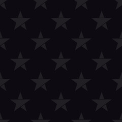 Stylish star seamless pattern on black background. Fabric designs and Wallpapers.