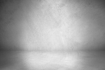 Gray vintage cement or concrete wall and floor background. Can be used for display commercial products, room, interior, graphic design or wallpaper. Copy space for text.