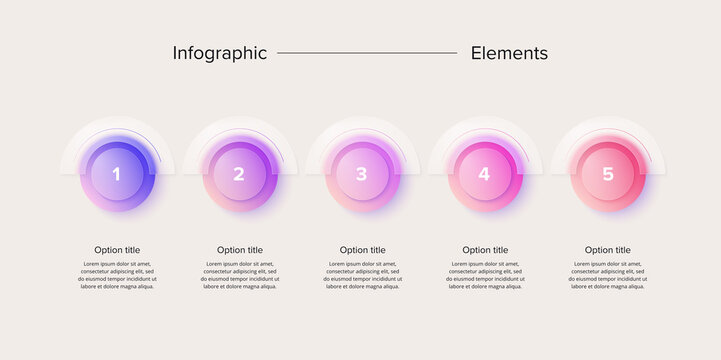 Business process chart infographics with 6 step circles. Circular corporate workflow graphic elements. Company flowchart presentation slide. Vector info graphic in glassmorphism design.