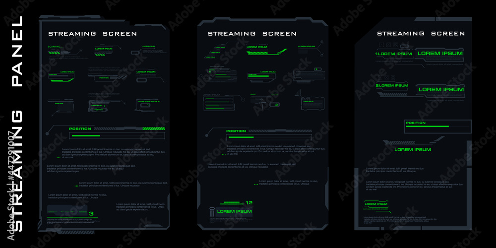 Poster set of frames, callouts and headers. set of modern dialog hud interface elements or menu elements fo