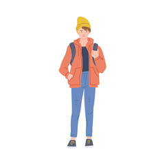 Young male character representative of generation z a vector illustration