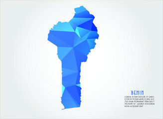 Benin map. Belgium map blue Color on white background polygonal