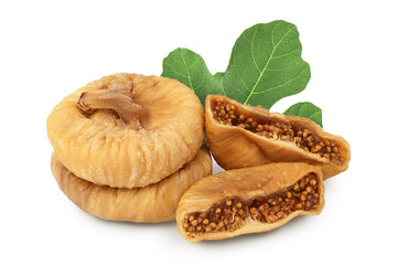 dried fig isolated on white background with clipping path and full depth of field