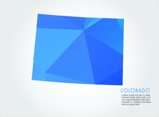  COLORADO map blue Color on white background
