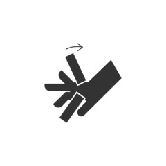 Cutting fingers icon isolated on white background. Hand warning symbol modern, simple, vector, icon for website design, mobile app, ui. Vector Illustration
