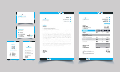 modern clean business office stationery set design
