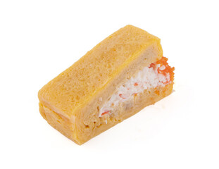 Japanese Omelette(Tamagoyaki) on white background
