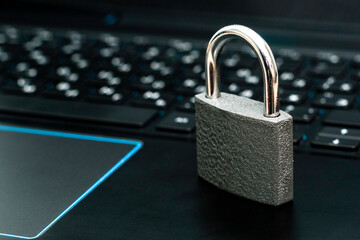 closed padlock on the laptop keyboard data protection concept internet censorship