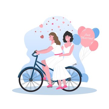 Unconventional wedding. Gay, bisexual and transgender people marriage.