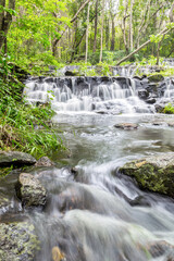 Fototapeta na wymiar Waterfall in Namtok Samlan National Park. Beautiful nature at Saraburi, Thailand.
