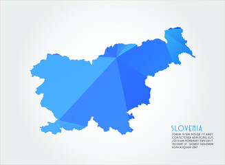Slovenia map blue Color on white background polygonal