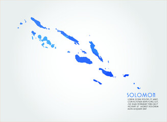 Solomon map blue Color on white background polygonal
