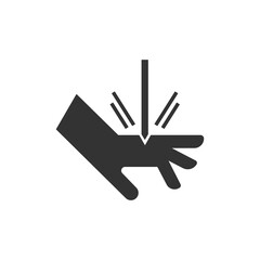 Injuring hand icon isolated on white background. Caution symbol modern, simple, vector, icon for website design, mobile app, ui. Vector Illustration