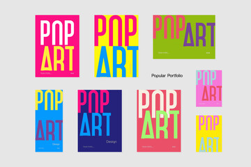 Fototapeta na wymiar Pop art. Word that is easy to read even if the font is customized. Minimal style cover with 
